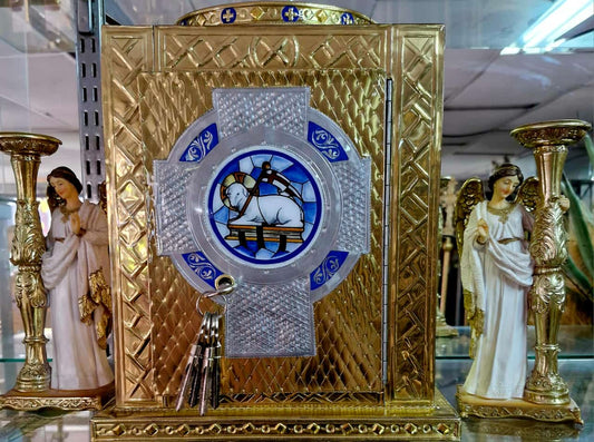 Sagrario en metal de bronce