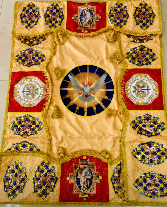 Palio procesional elaborado a mano en tela importada